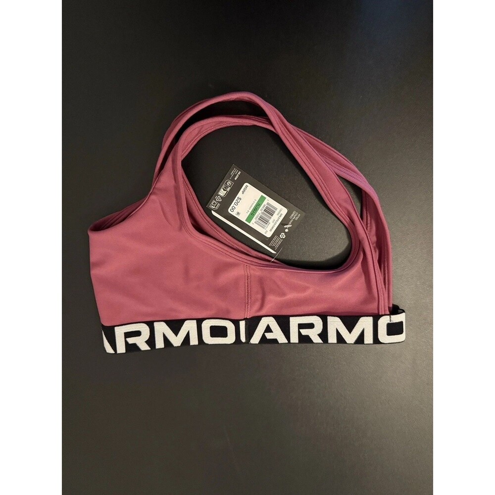Under Armour Girls Youth Large Pink Crossback Sports Bra HeatGear NWT Free Ship - Picture 3 of 5